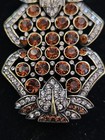 New Heidi Daus Halting Glamour Smoke Topaz Swarovski Crystal Art Deco Pin Brooch — photo 4