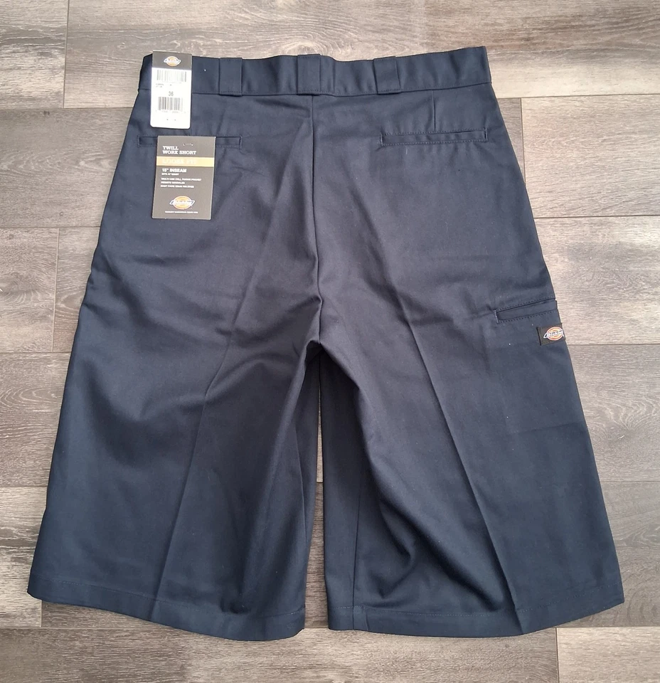 Pantalones Cortos de Trabajo Dickies Sarga Sueltos 15" Entrepierna Caqui y Azul Marino Talla 36 Lote de 2 Foto 3 de 4