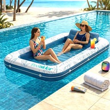 Inflatable Tanning Pool Lounger 72" x 48" Sunbed Tub Floats Adults