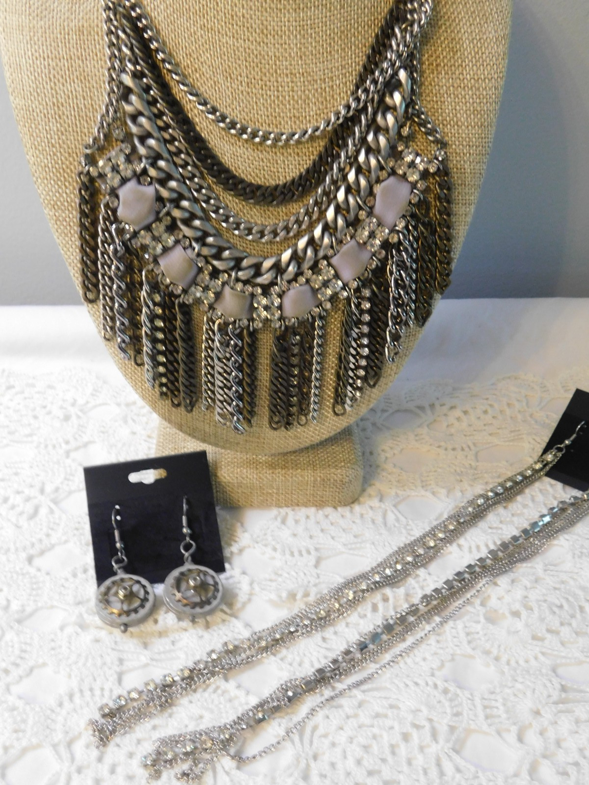 Camilla James Statement Rhinestone Multi Chain Ne… - image 7