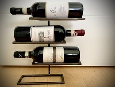 Modern Metal Wine Rack 4 Bottle Wall Mounted Minimalist Industrial Steel Holder