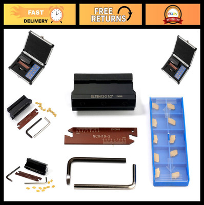 Adjustable Self-Lock Block Tool Set with 10 Tin Coated Carbide Inserts - Parting