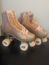 Impala Marawa Quad Roller Skates, Holographic, Size 8 Rose Gold