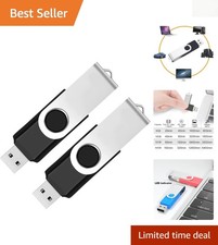 2-Pack 64GB USB Flash Drive - Stylish Swivel Design for Effortless Storage