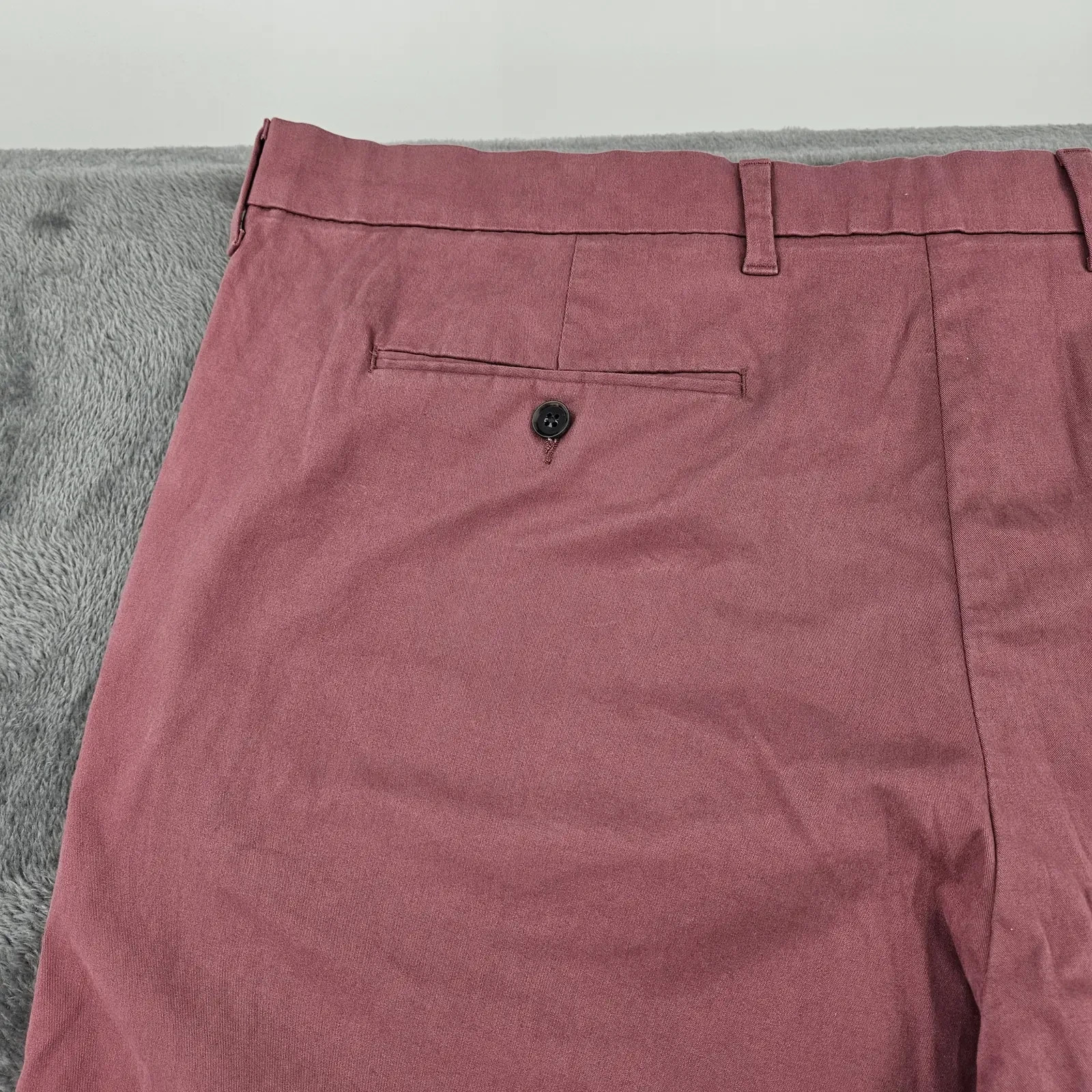 M&S Mens Chinos W44 L29 Raspberry Regular Fit Stretch Cotton Trousers Short image 5