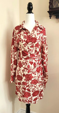 Mango MNG RED FLORAL party/cocktail mini wrap dress US Medium great condition