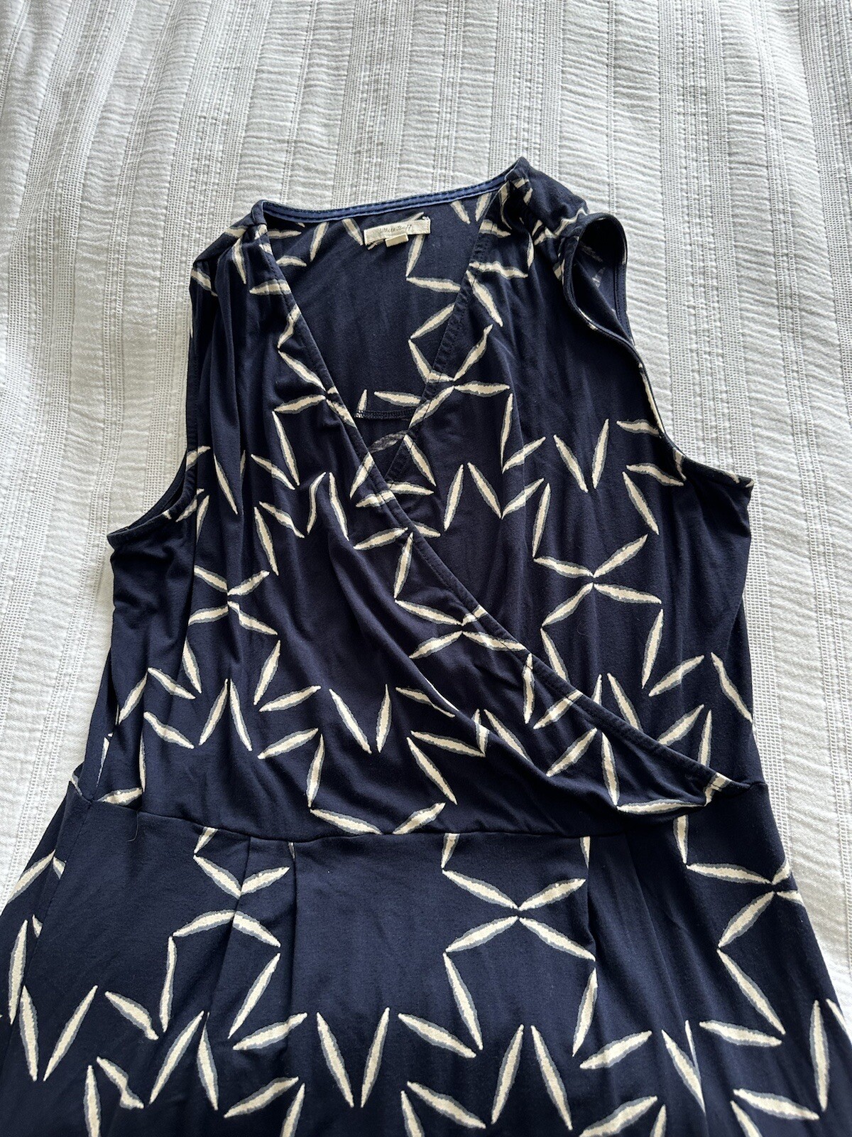 White Stuff Navy Blue Star Pattern Sleeveless Jer… - image 3