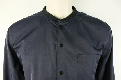 Topman Mens Snap Button Bomber Fit Jacket Sz Small Blue Polyester Blend EUC image 2