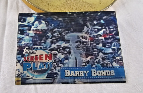 Carta Baseball 1997 Topps Barry Bonds Screen Plays con latta - carta azione in movimento - Foto 5 di 7