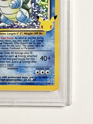 Pokemon TCG BLASTOISE Card 2/102 Celebrations Classic Coll Holo RARE PSA  9 | eBay