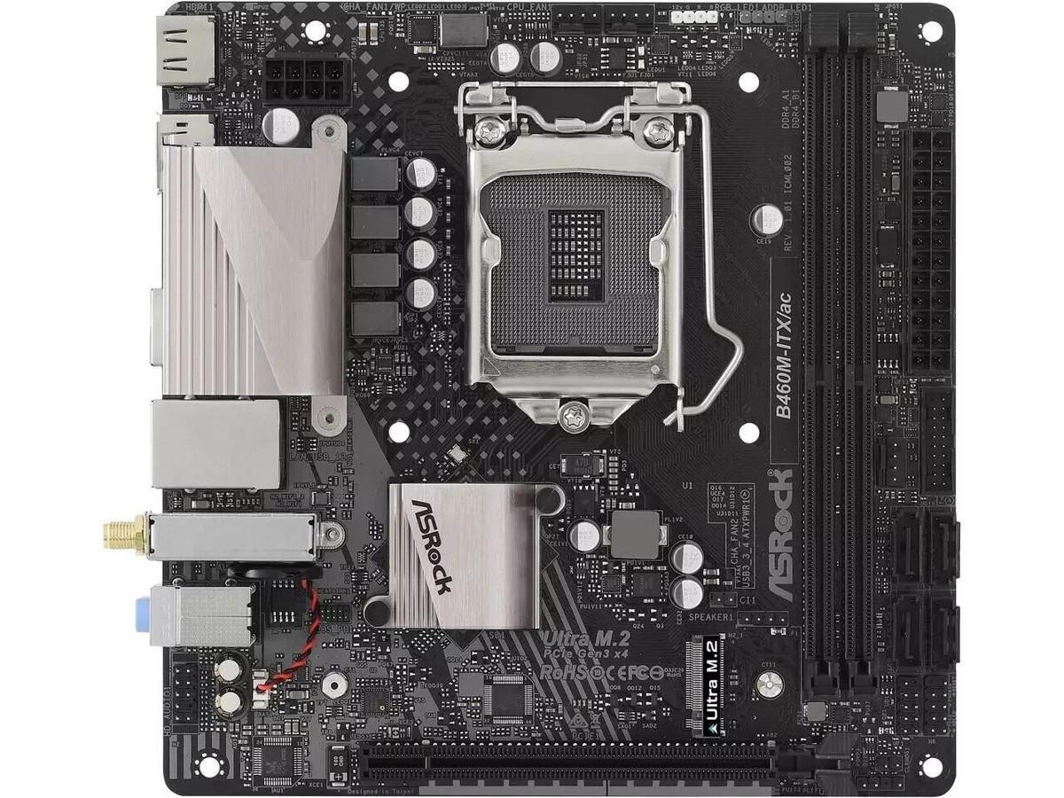ASRock B460M-ITX/AC LGA 1200 Intel B460 SATA 6Gb/s Mini ITX Intel
