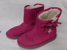 UGG Koolaburra Fuschia Purple Pink Low Sued Leather Boots Kids Size 3 1019372