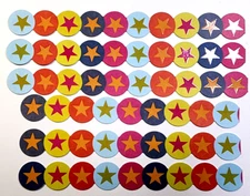 Military Stars Multi Colors Glitter Accents 4 pc 6" x .75" K&Company Cardstock