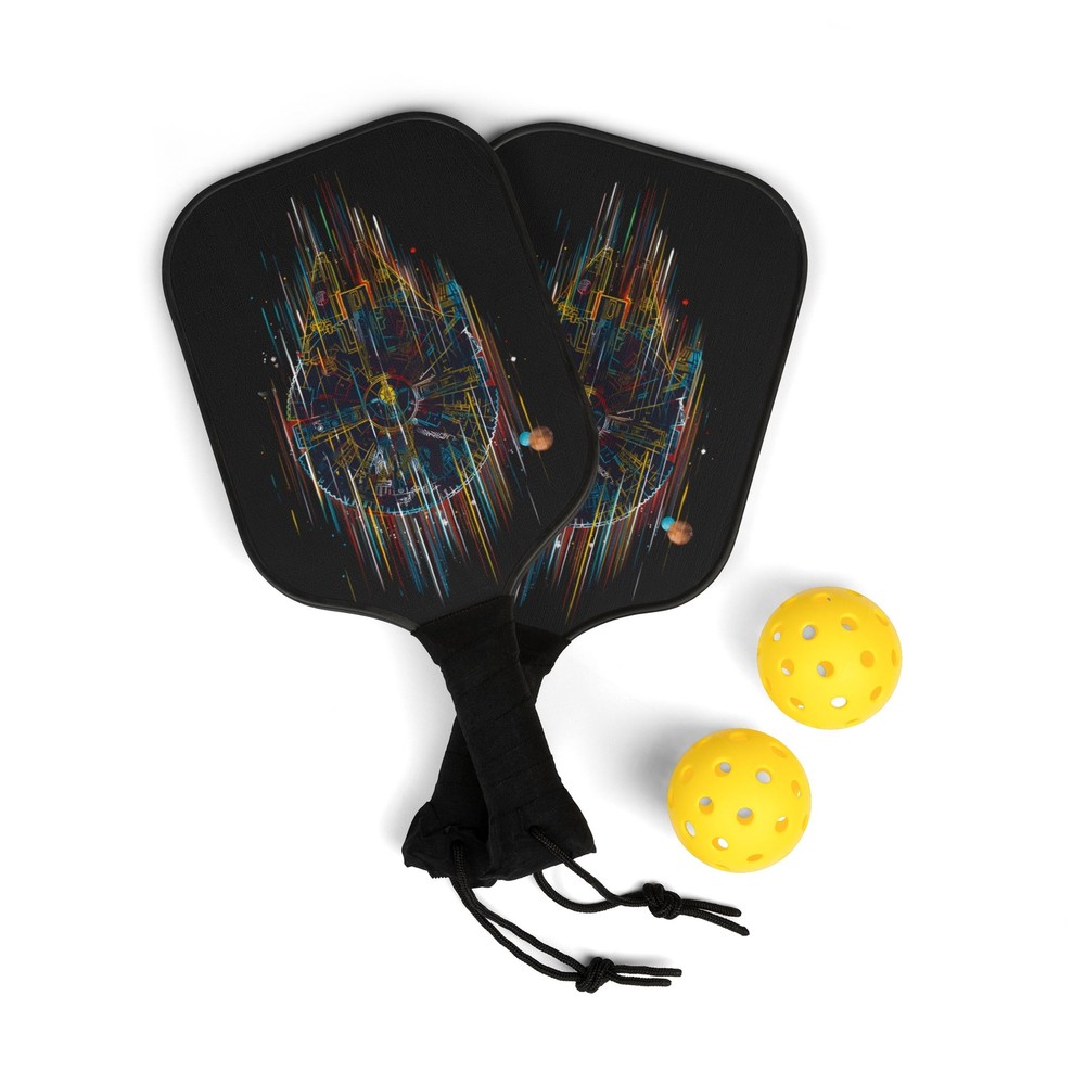 Millennium Falcon Pop Art Pickleball Set with Bats Balls and Carry Case