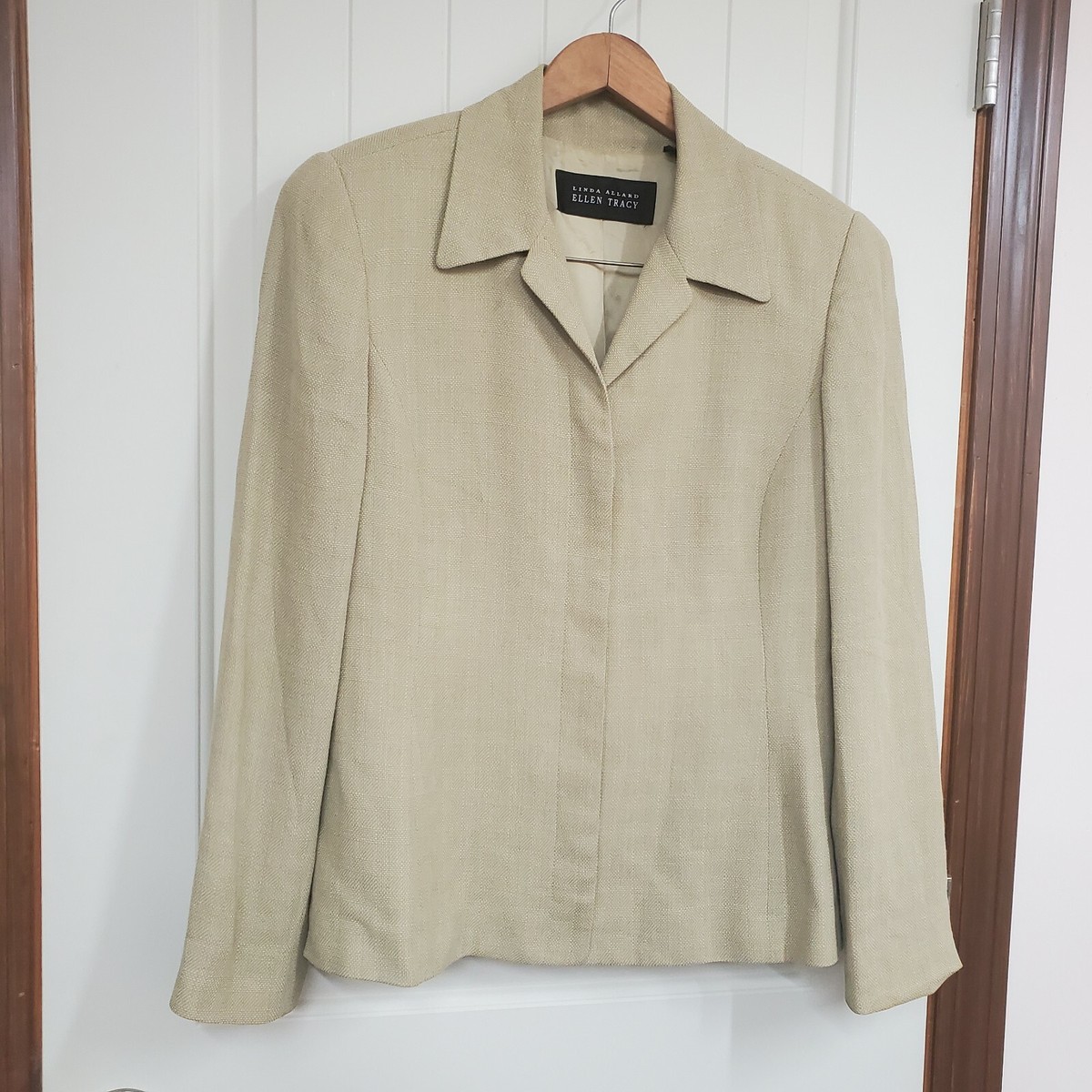 Linda Allard Ellen Tracy Blazer Size 10 Beige | eBay