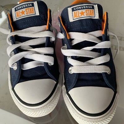 All Star CONVERSE Girls Low Top / Girls Size US 1 Blue & Orange Sneakers 