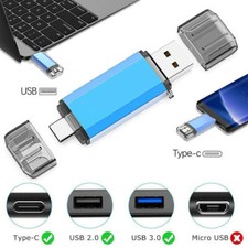32/64/128/256GB OTG USB 3.0 Flash Drive Dual Type-C Memory Stick Thumb Drive