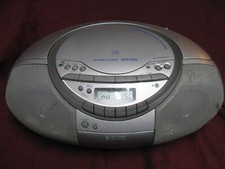 Sony CFD-S350 CD Player Boombox Silver RADIO TAPE ONLY WORKS, CD Player NOT WORK