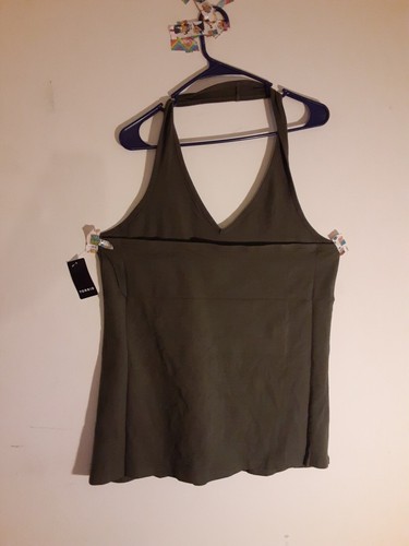 Plus Size Halter Top TORRID Size 3X (22-24) Women's Olive Sleeveless Blouse - Picture 9 of 10