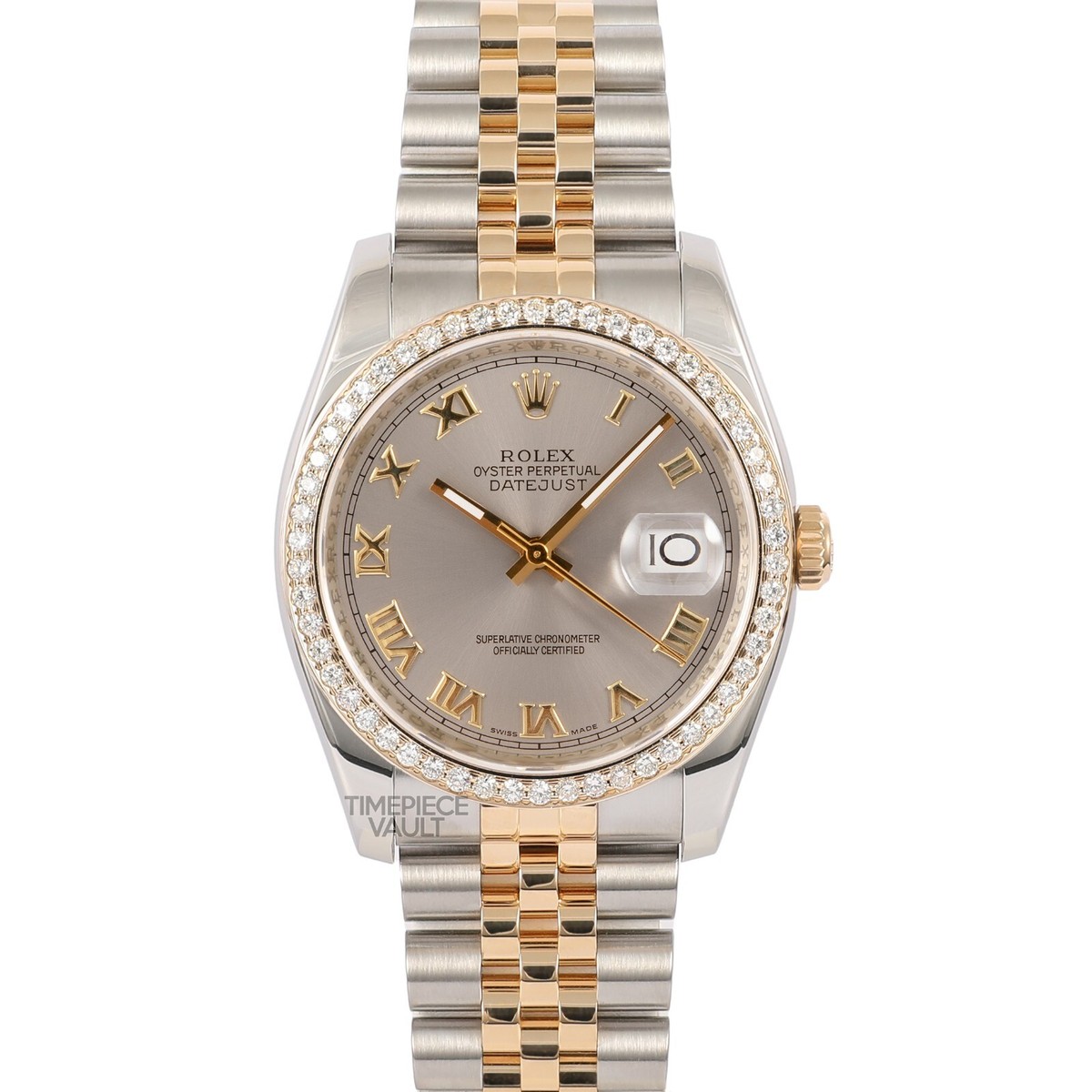 トップス Draw Drawers Wool 2way Tops gray Rolex Datejust 116233 Two Tone 18k Gold/Steel 36mm-Gray Roman Dial
