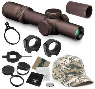 Vortex Optics Razor HD Gen III 1-10x24 EBR-9 Riflescope w/ Rings and Hat Bundle