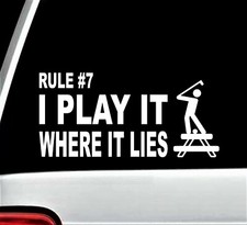 Funny Golf Rules Decal Sticker for Car Window BG 659