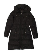 Calvin Klein Womens Hooded Padded Coat Uk 12 Medium Black Polyamide Gk14