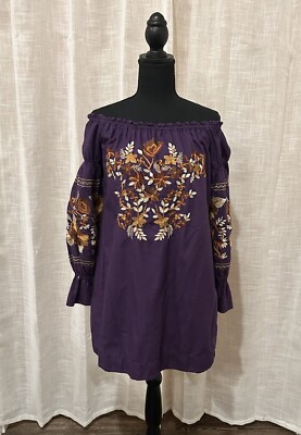 Free People Womens Fleur du Jour Shift Dress, Purple