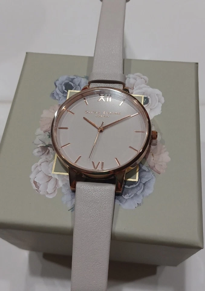 Reloj Olivia Burton esfera grande para mujer cuero rubor OB16BD95 38 mm Foto 4 de 4