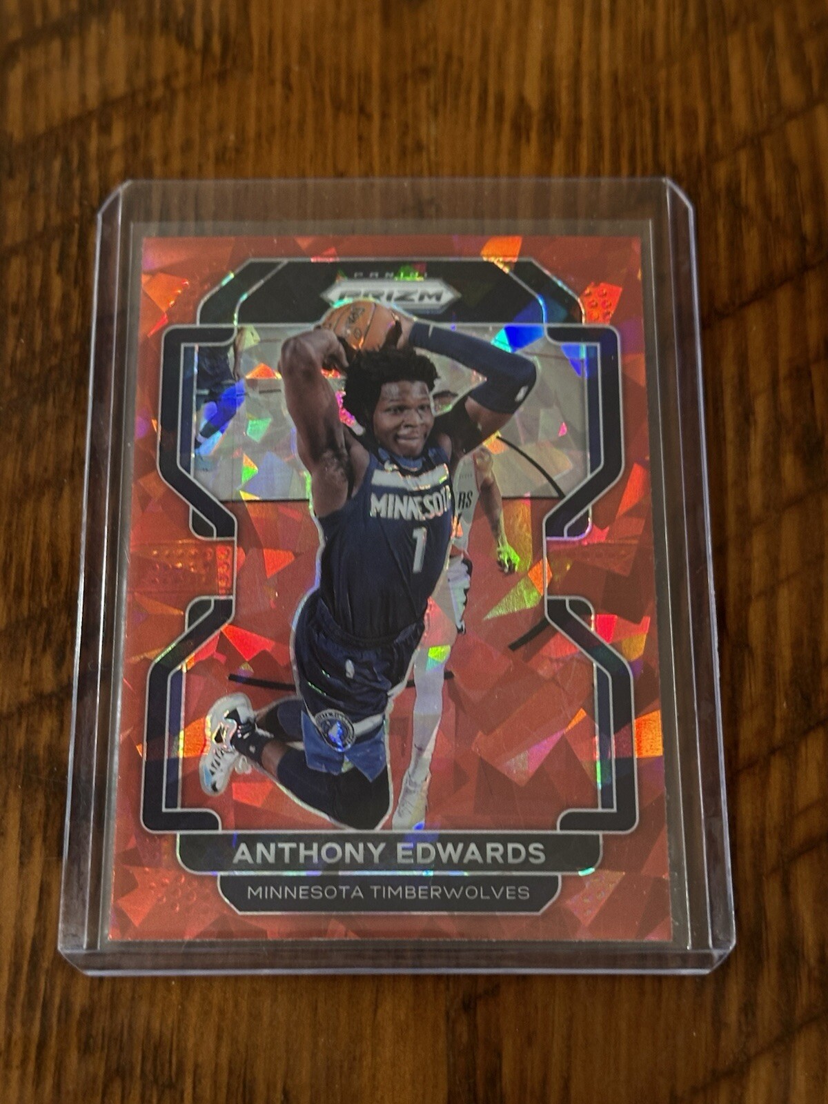 2021-22 Panini Prizm Red Ice Prizm #37 Anthony Edwards