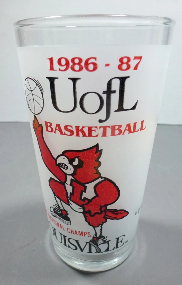 2 件路易斯维尔红雀队篮球眼镜,85/86 & 86/87 NCAA 冠军,全新无标签 — 第 2/4 张图片