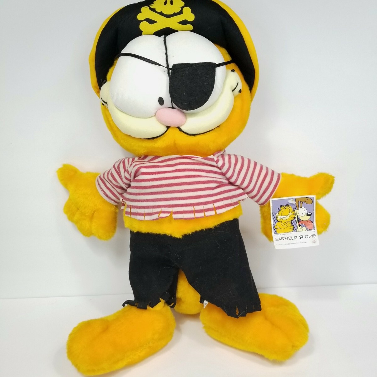 Garfield Cat Pirate Hat Eye Patch Plush Stuffed Animal Vintage