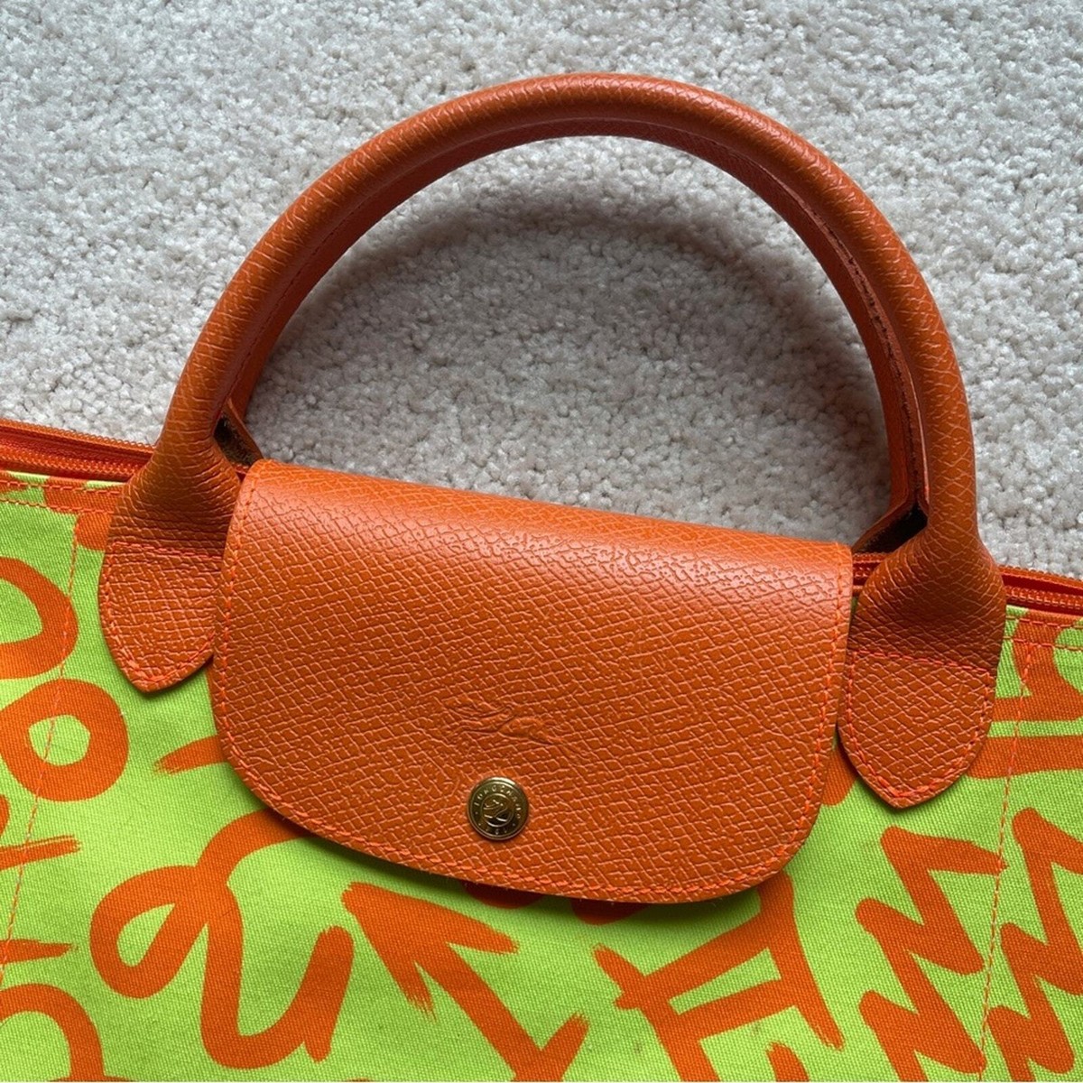 Longchamp x Jeremy Scott Zodiac Graffiti Large Yellow Orange