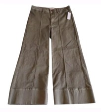 NWT Chino by Anthropologie Size 4 Green Wide Leg Crop Pants