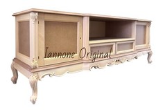  MOBILE PORTA TV BASSO CLASSICO BAROCCO GREZZO O LUCIDATO IN PRONTA CONSEGNA 