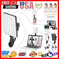60 LED High Power Rechargeable Clip Fill Video Conference Light with Front  ...