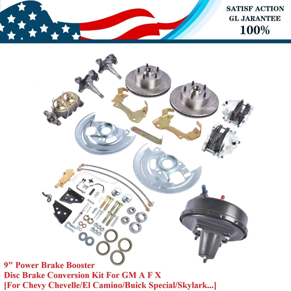 Nuevo Kit de Freno de Disco 9" Booster Rotores Perforados para GM A F X Cuerpo DBK6472LX-GM-227 Foto 3 de 4