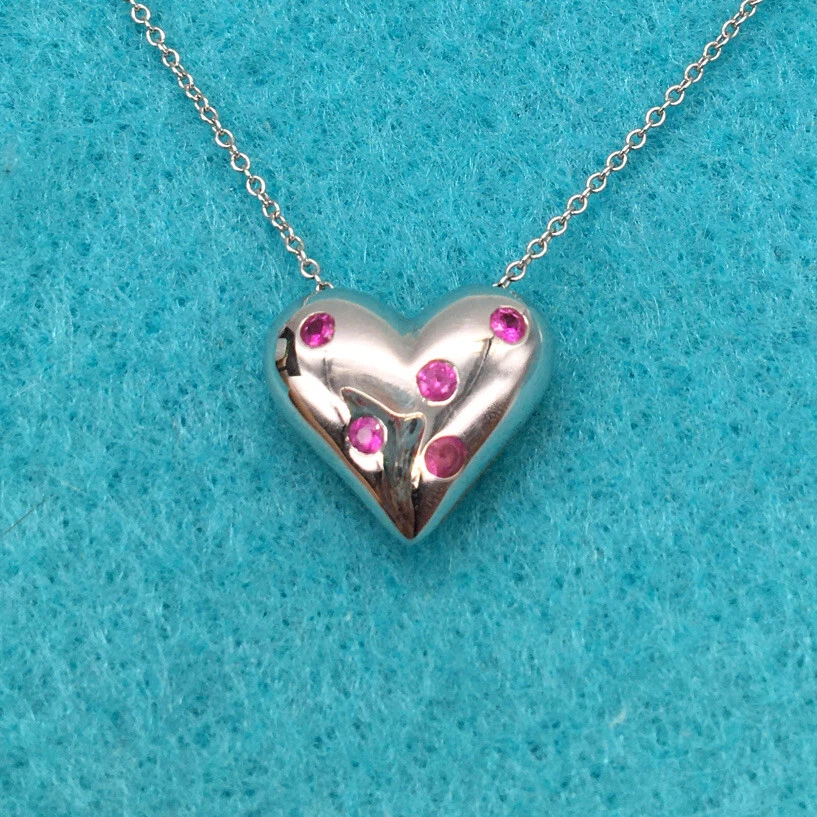 Tiffany & Co. Pink Double Heart Pendant Necklace | Heart pendant necklace,  Tiffany & co., Heart pendant