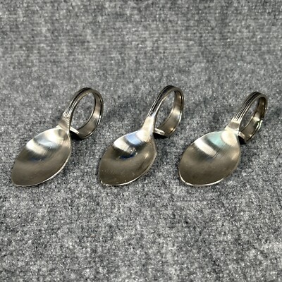 3 Piece Curved Rolled Handle Baby Nursery Small Spoon Unique Lot of 3