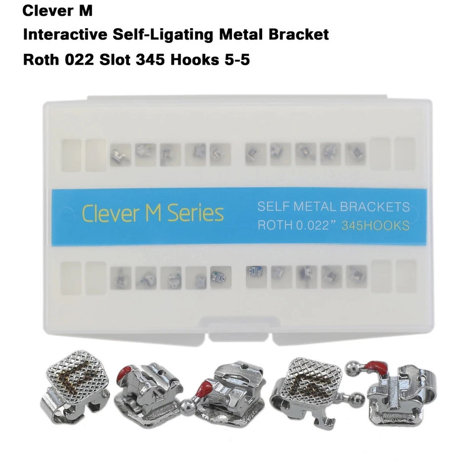 Dental Empower Cear Metal Self Ligating Brackets Orthodontic Braces Roth MBT 022 - Image 2 of 4