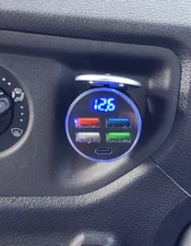 car charger with led digital display 33w 5 in 1 quick adapter 4 usb type c