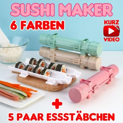 Sushi Maker + Essstbchen Set Sushirollen Machine Roller DIY Sushiroller  Bambus | eBay.de
