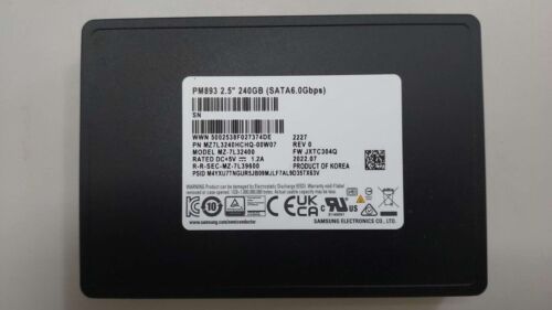 Original Samsung PM893 2.5" 240GB SSD MZ7L3240HCHQ-00A07 SATA III TLC LOT New - Afbeelding 1 van 3