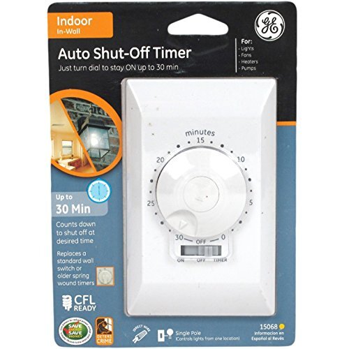 GE 15068 Indoor In-Wall Auto Shut-Off 30-Minute Timer, White | eBay