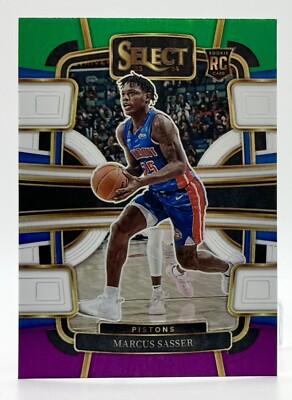 2023-24 Select Concourse Green White Purple #70 Marcus Sasser RC Detroit Pistons
