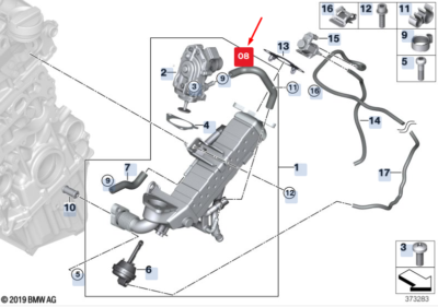 BMW X3 F25 Motorkühlmittelzulaufschlauch 11718573932 8573932 NEU 