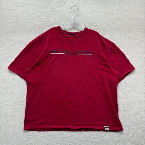 Y2K Vintage Sean John T-Shirt XXL 2XL Red Logo Sp… - image 1