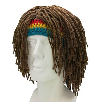 Funny Wig Beard Hat Handmade Knitted 