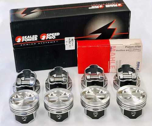 Mercruiser 255 260 280 Chevy Marine 5.7 350ci Dish Top Pistons+MOLY Rings +.020" - Picture 4 of 10