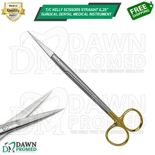 TC Kelly Scissors Straight 6.25" Surgical Dental Medical Instrument German Grade